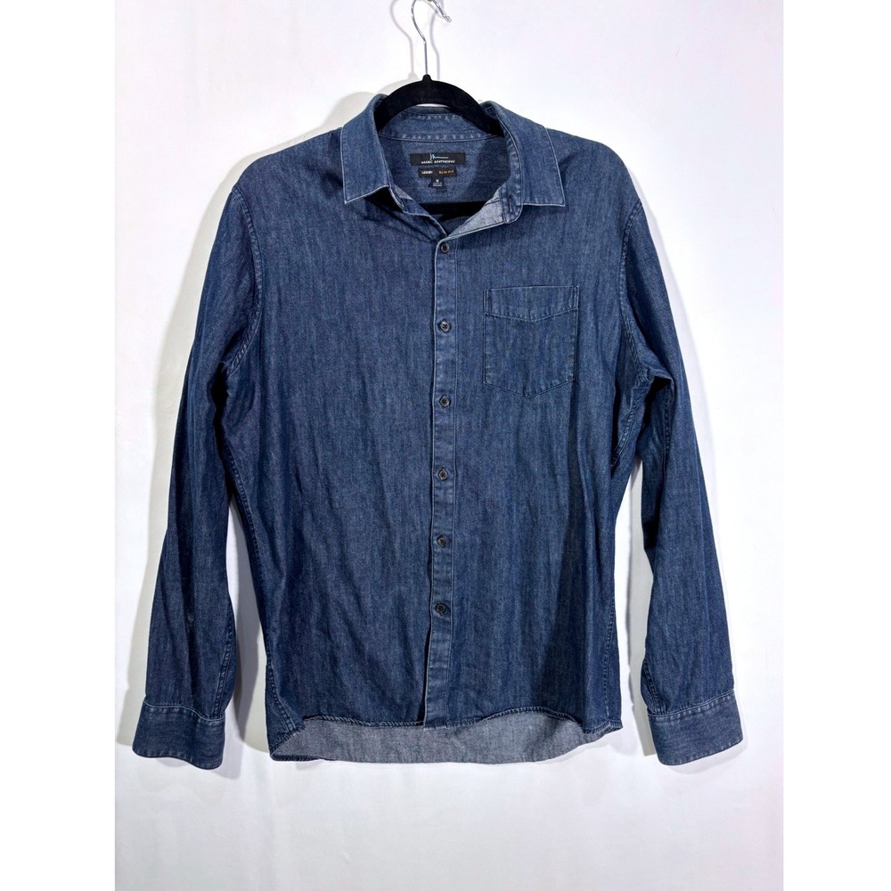 Classic Casual Western Marc Anthony Denim Button Down Shirt Women M Blue